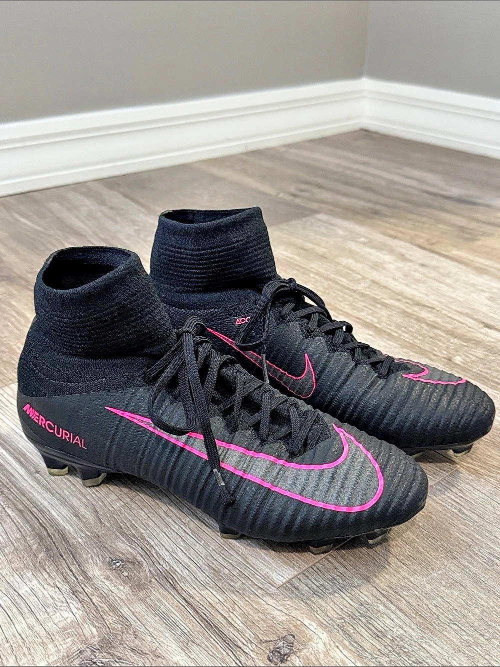 Nike Mercurial Superfly VI Elite FG Soccer Cleats 831940-006 Black & Pink US 6.5